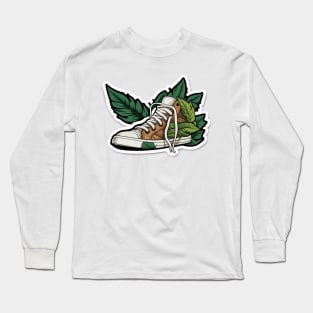 Stay Fresh and Plant a Tree with the Brown Cartoon Converse-Inspired Long Sleeve T-Shirt